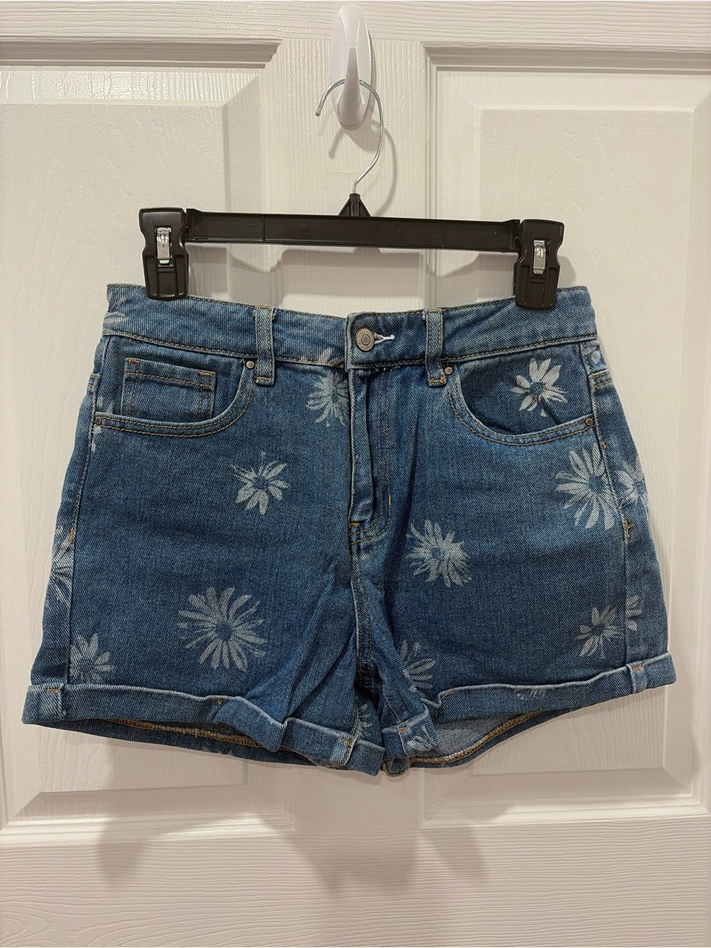 PacSun Blue Denim Floral Print Jean Shorts